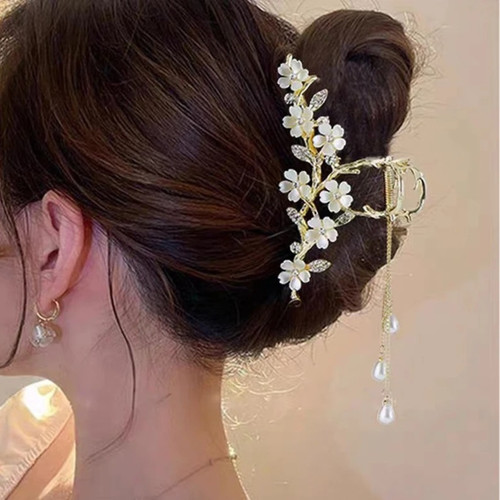 New hair claw clips - clips, pearl